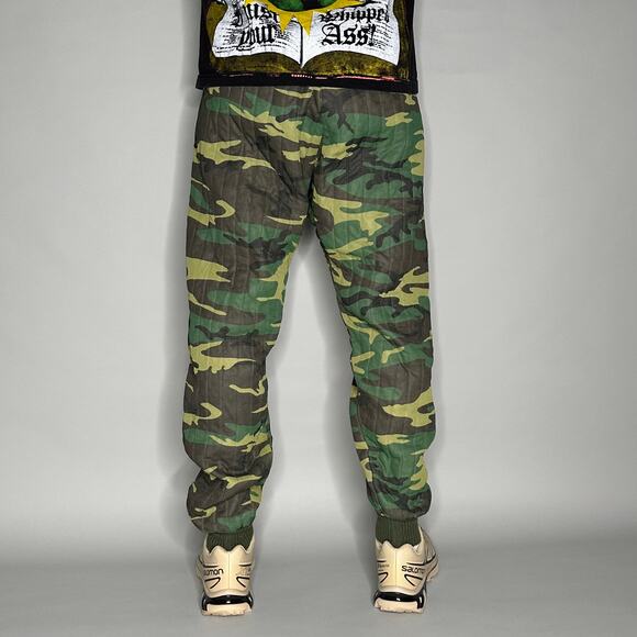 Vintage Hunting Camo Snow Pants Waterproof Polyester Joggers Insulated 90s - Picture 3 of 4